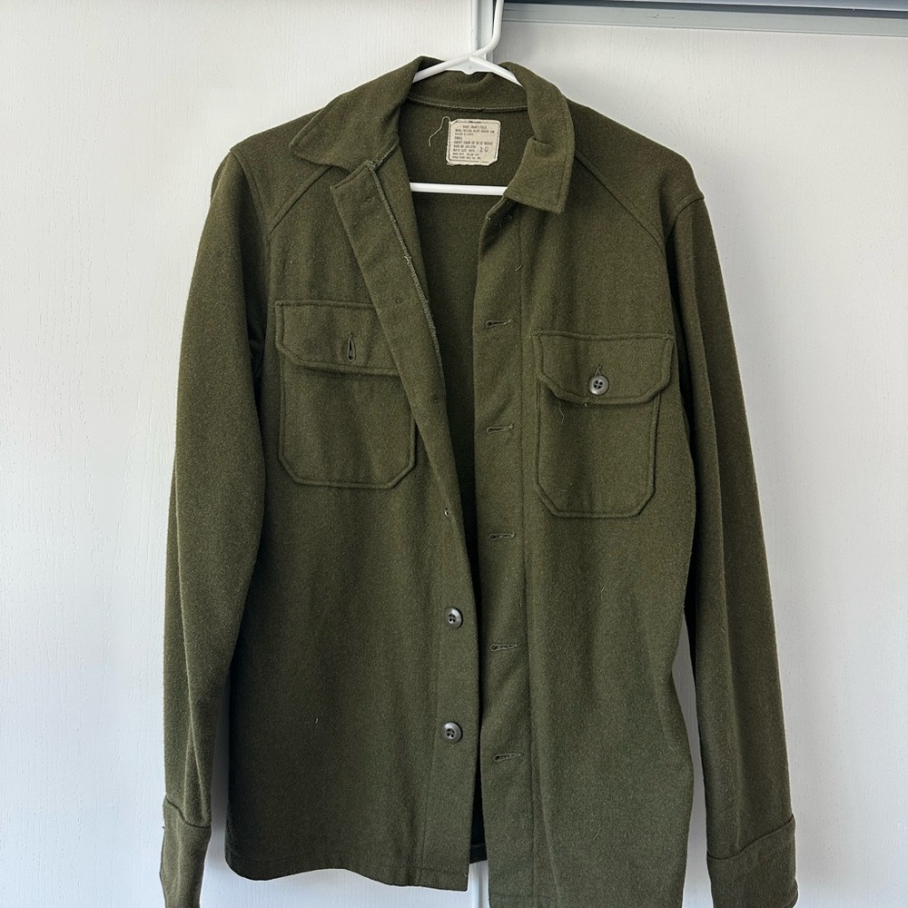 Olive Green Button-Up Jacket - Picture 2 of 4